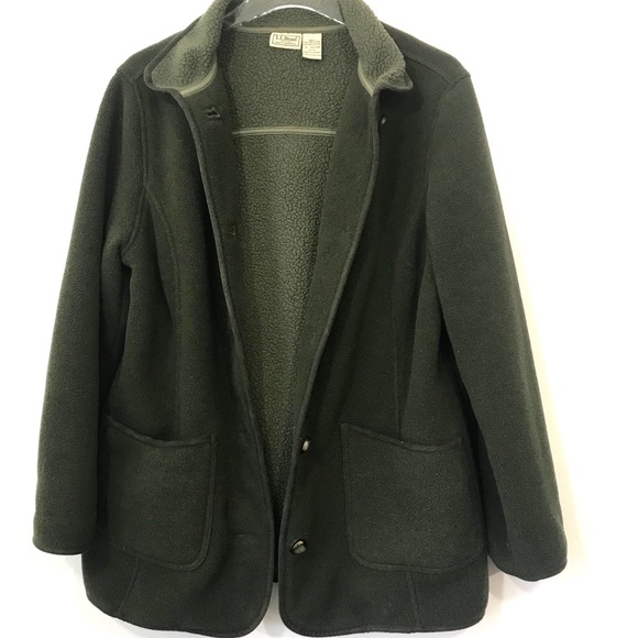 L.L. Bean Jackets & Blazers - LL Bean Green Polartec Fleece Barn Coat Jacket